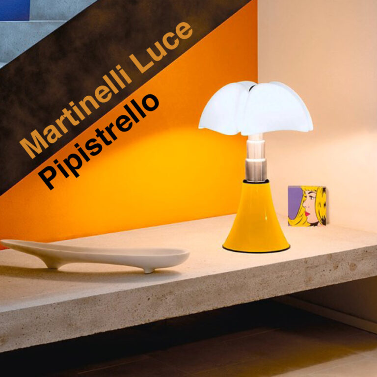 De Pipistello is een echt design icoon van Martinelli Luce. Deze lamp staat voor Moderniteit, humor, dynamiek en elegantie. De design lamp is in verschillende versies verkrijgbaar en staat nu in deze eigenwijze gele kleur te stralen in showroom van Hartman Binnenhuisadviseurs.