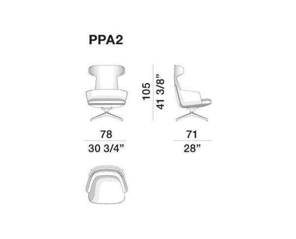 Piccadilly - Molteni&C, luxe aniline - lederen fauteuil met terugdraai mechanisme. Afmeting: B78 x D71 x H105 cm. zonder levertijd. Officiële dealer.